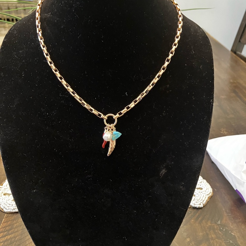 Claire's Gold Necklace with Colorful Charms